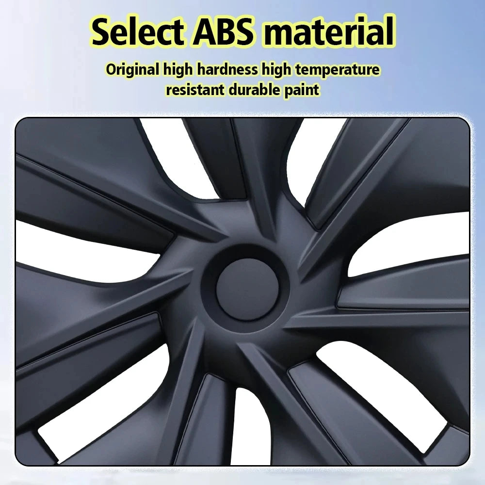 19" Carbon Fiber Hubcap for Tesla Model Y (2021–2024) – Full Cover, Set of 4