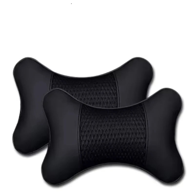 2pcs PU Leather Car Neck Pillows – Ergonomic Headrest Cushion, Universal Fit