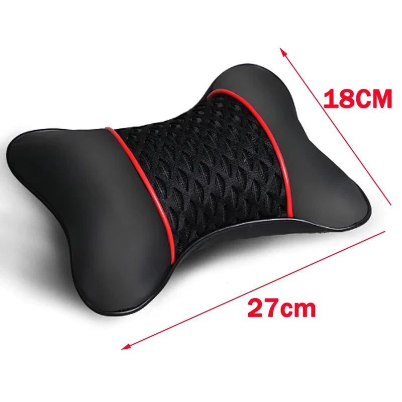 2pcs PU Leather Car Neck Pillows – Ergonomic Headrest Cushion, Universal Fit