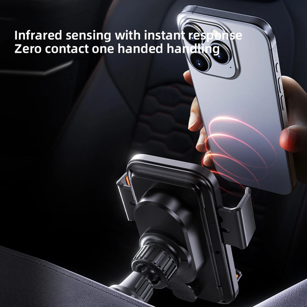 15W Wireless Car Phone Charger & Holder – Auto-Sensing, 90° Rotation