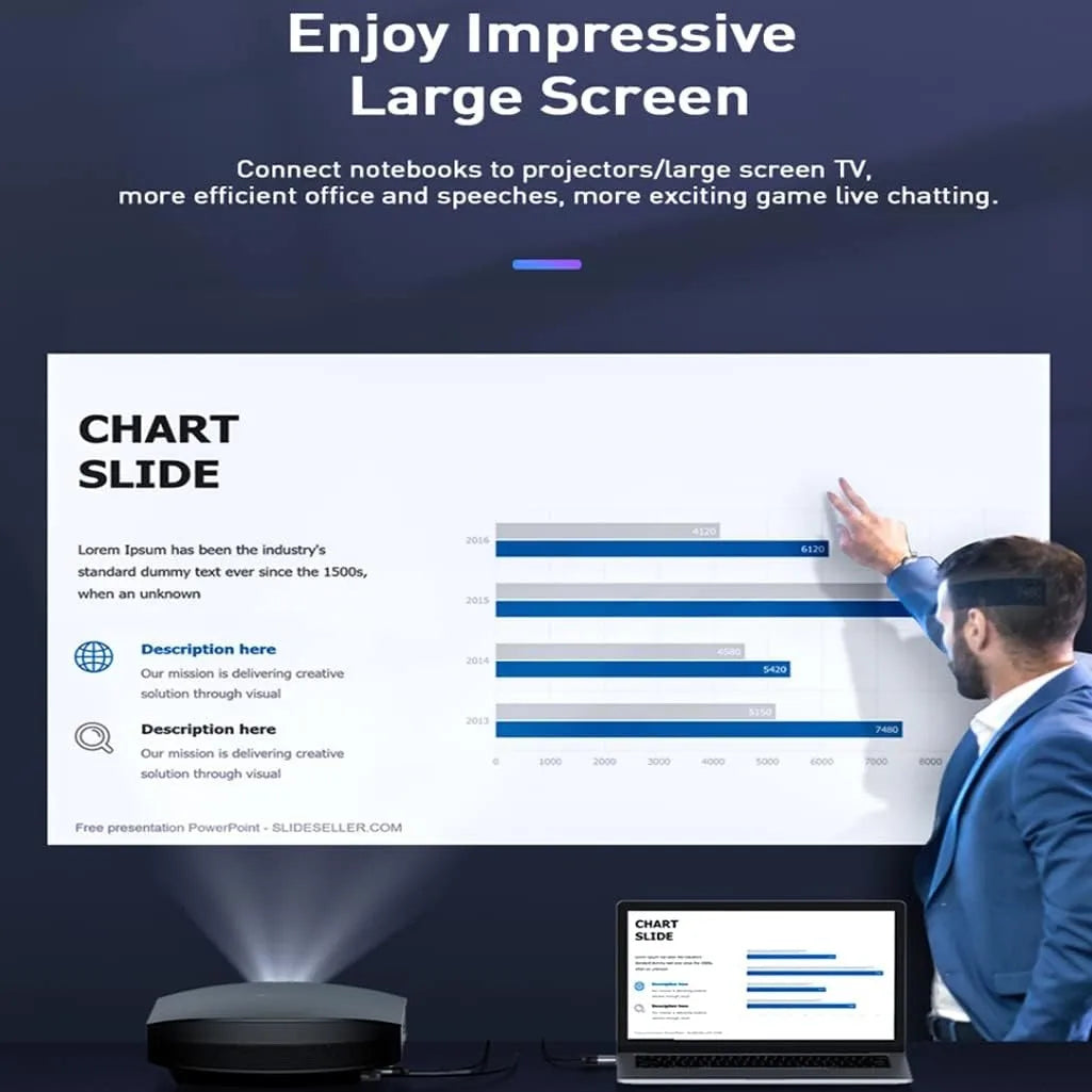 1.8m HDMI to VGA Adapter Cable – 1080P Full HD, Plug & Play