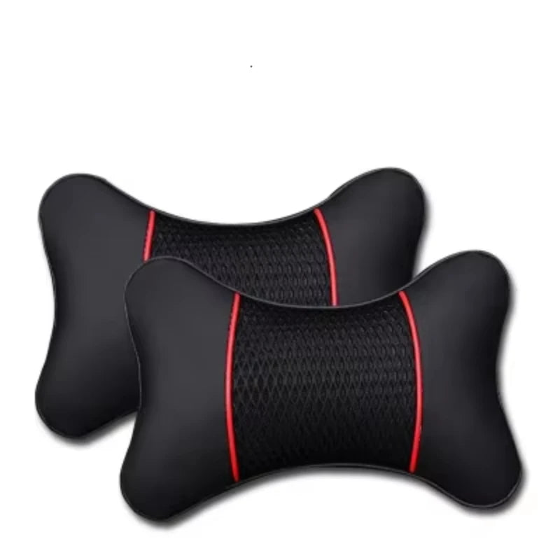 2pcs PU Leather Car Neck Pillows – Ergonomic Headrest Cushion, Universal Fit